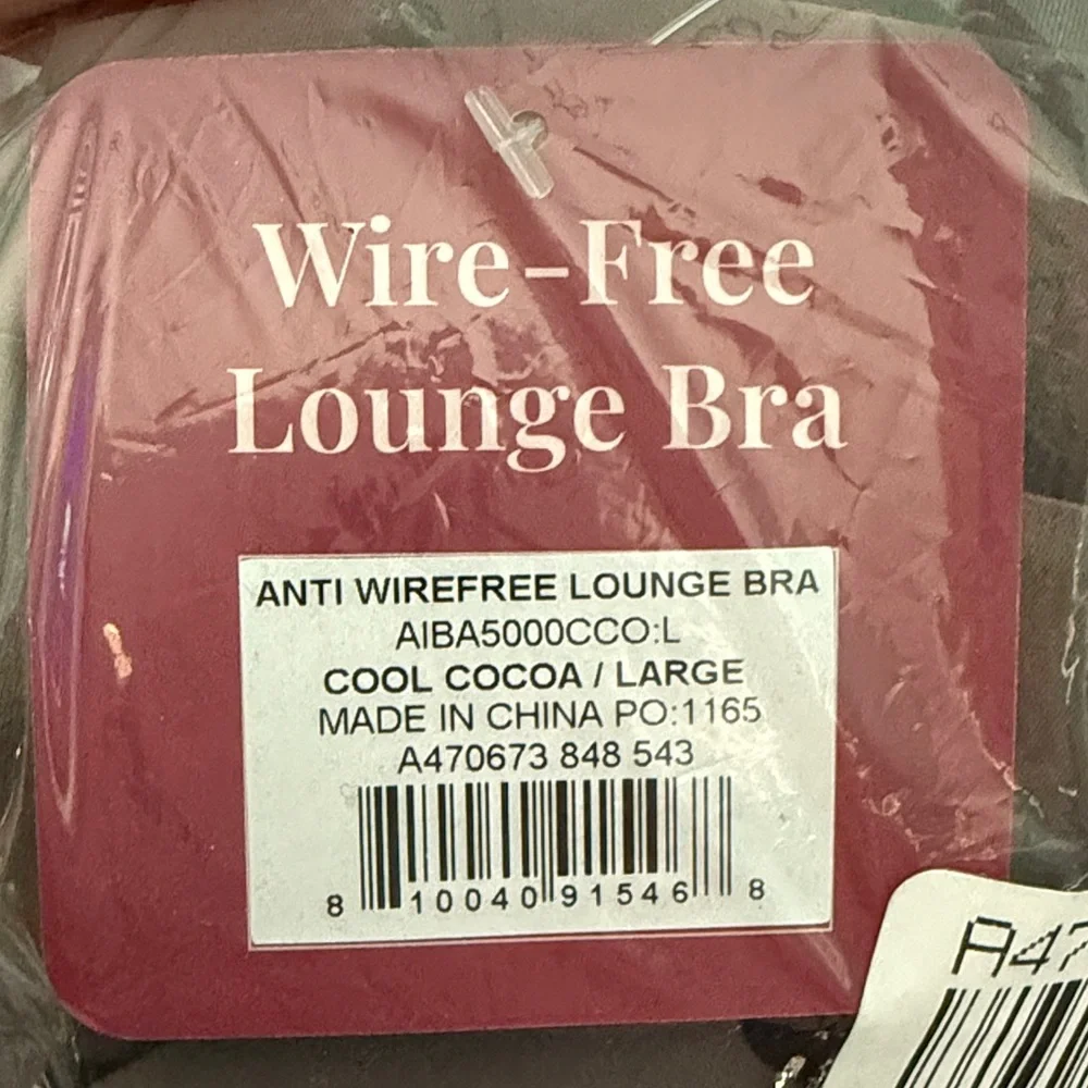 Anti by Proof NWT Lounge Bra Size Large‎ cocoa color Wire Free